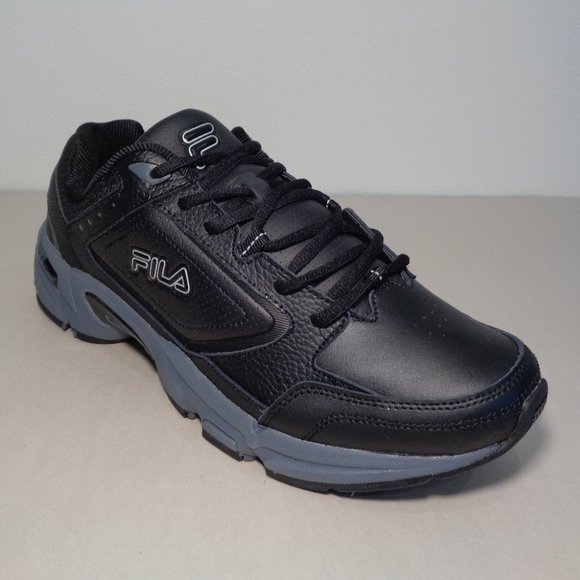 Fila Size 11.5 M MEMORY DECIMUS 7 Black Leather Sneakers New Men's Shoes - Picture 4 of 16